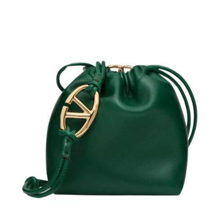 VALENTINO GARAVANI VLOGO POUF NAPPA LEATHER MINI BUCKET BAG