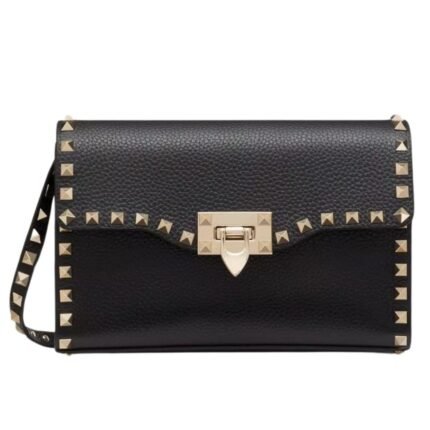 VALENTINO SMALL ROCKSTUD GRAINY CALFSKIN CROSSBODY BAG