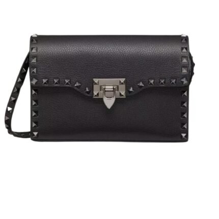 VALENTINO GARAVANI SMALL ROCKSTUD GRAINY CALFSKIN CROSSBODY BAG
