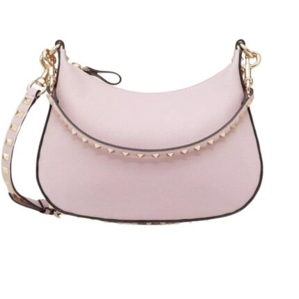 VALENTINO SMALL ROCKSTUD HOBO BAG IN GRAINY CALFSKIN