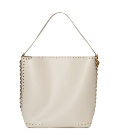 STELLA MCCARTNEY FRAYME STUDDED GRAINY ALTER MAT TOTE BAG