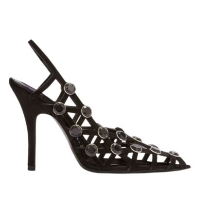 THE ATTICO ''GRID'' BLACK SLINGBACK