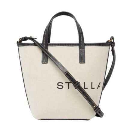 STELLA MCCARTNEY LOGO CANVAS CROSSBODY TOTE BAG