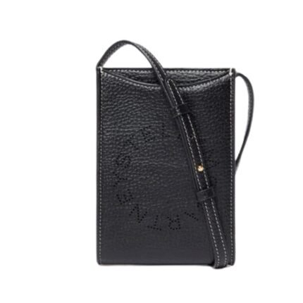 STELLA MCCARTNEY LOGO GRAINY ALTER MAT CROSSBODY PHONE POUCH