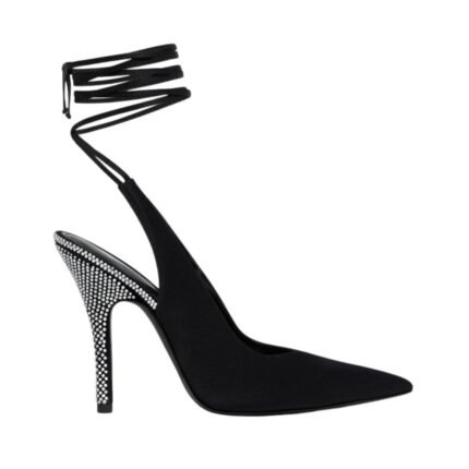 THE ATTICO ''VENUS'' SILVER AND BLACK SLINGBACK