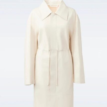 MACKAGE GLORY CALFSKIN TRENCH COAT WITH WAIST DRAWCORD