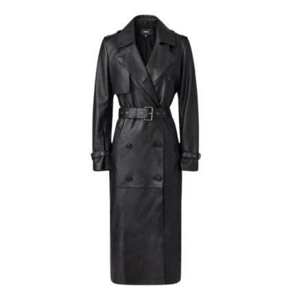 MACKAGE GAEL LEATHER TRENCH COAT WITH BELT