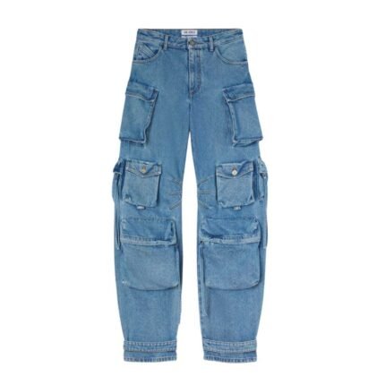 THE ATTICO FERN WASHED BLUE LONG PANTS