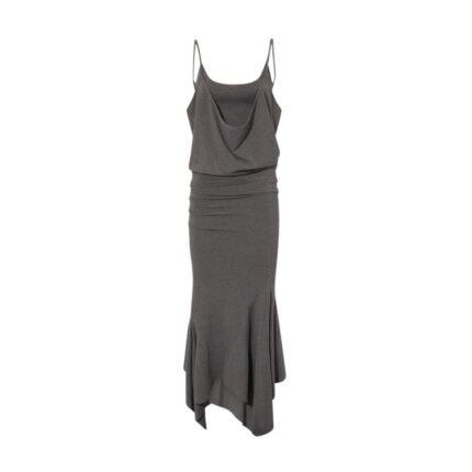 THE ATTICO DARK GREY MIDI DRESS