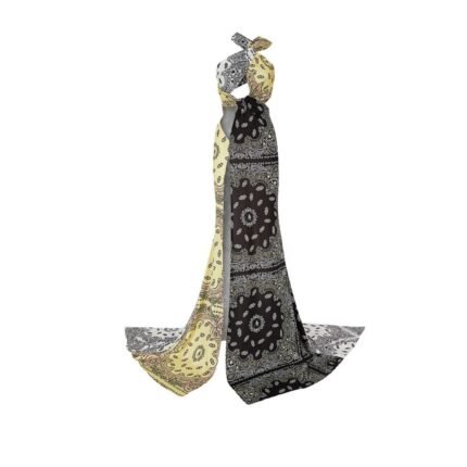 THE ATTICO "DARA" MULTICOLOR BANDANA LONG DRESS
