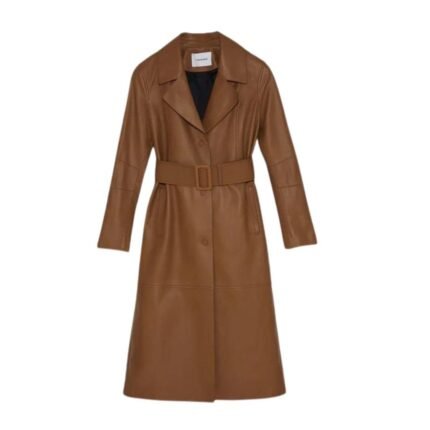 YVES SALOMON LONG LEATHER TRENCH COAT
