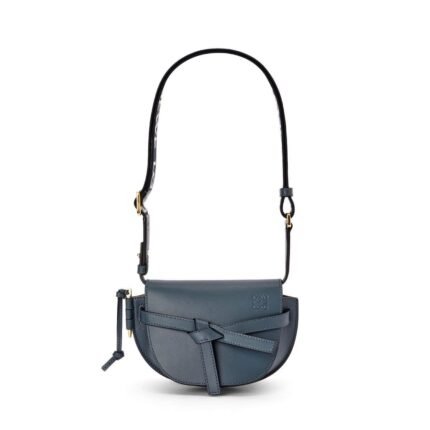 LOEWE GATE DUAL MINI BAG IN SOFT CALFSKIN AND JACQUARD