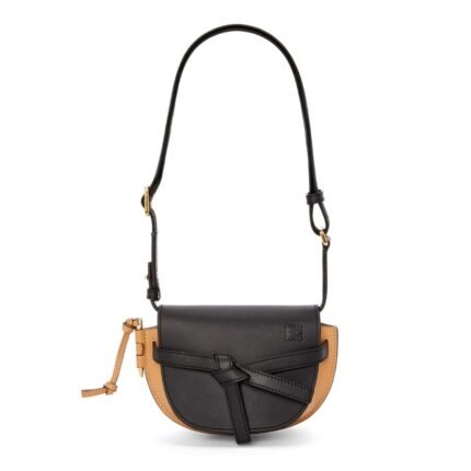 LOEWE GATE DUAL MINI BAG IN SOFT CALFSKIN AND JACQUARD