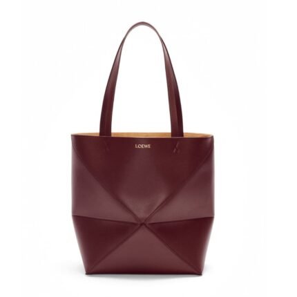 LOEWE PUZZLE FOLD TOTE BAG IN SHINY CALFSKIN