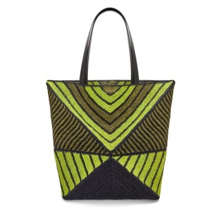 LOEWE PUZZLE FOLD TOTE XL BAG IN RAFFIA