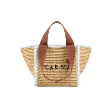 MARNI NATURAL MACRAMÉ SILLO SMALL SHOPPER