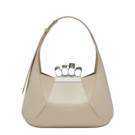 ALEXANDER MCQUEEN WOMENS THE JEWELLED HOBO BAG IN CAMEL