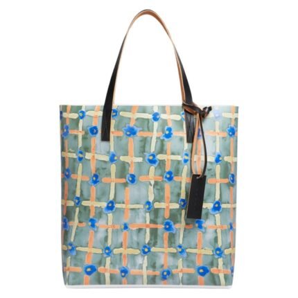 MARNI GREEN TOTE WITH SARABAND PRINT