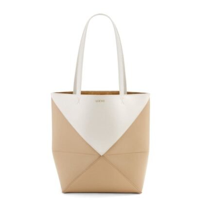 LOEWE PUZZLE FOLD TOTE BAG IN SHINY CALFSKIN
