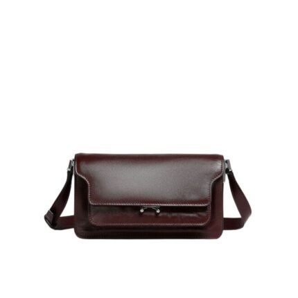 MARNI RED LEATHER TRUNK SOFT BAG