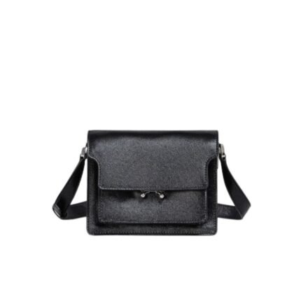 MARNI TRUNK SOFT MINI BAG IN BLACK LEATHER