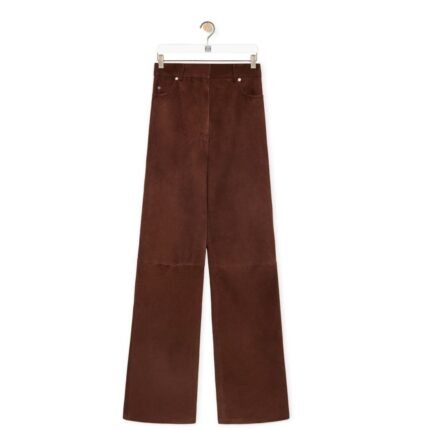 LOEWE HIGH WAISTED TROUSERS IN SUEDE