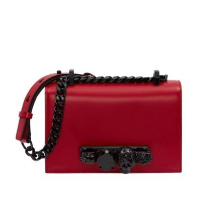ALEXANDER MCQUEEN WOMANS MINI JEWELLED SATCHEL IN WELSH RED