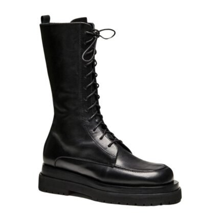 MAGDA BUTRYM COMBAT BOOTS IN BLACK LEATHER