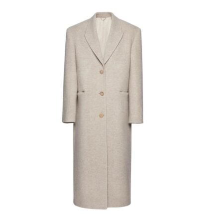 MAGDA BUTRYM CASHMERE SINGLE BREASTED LONG COAT IN BEIGE