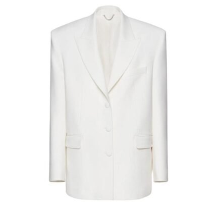 MAGDA BUTRYM CLASSIC OVERSIZED WOOL BLAZER IN CREAM