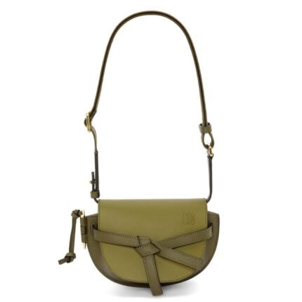 LOEWE GATE DUAL MINI BAG IN SOFT CALFSKIN AND JACQUARD