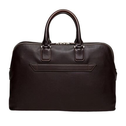 SANTONI BROWN LEATHER LAPTOP BAG