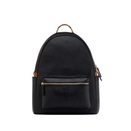 MCM STARK BACKPACK IN EMBOSSED LOGO LEATHER BLACK