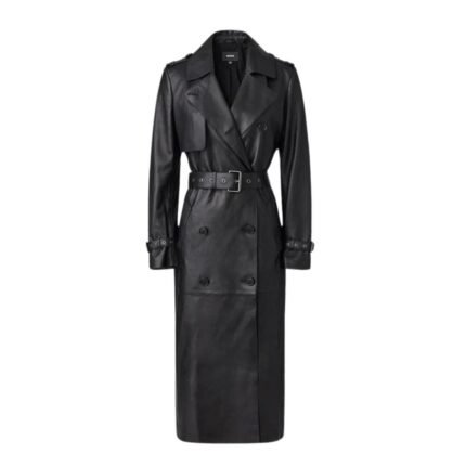 MACKAGE GAEL-Z LEATHER TRENCH COAT WITH BELT