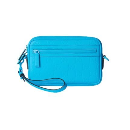 GUCCI GG RUBBER EFFECT CROSSBODY BAG IN BLUE