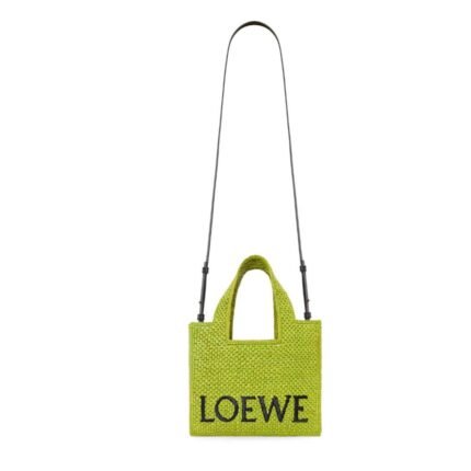 LOEWE FONT TOTE SMALL BAG IN RAFFIA