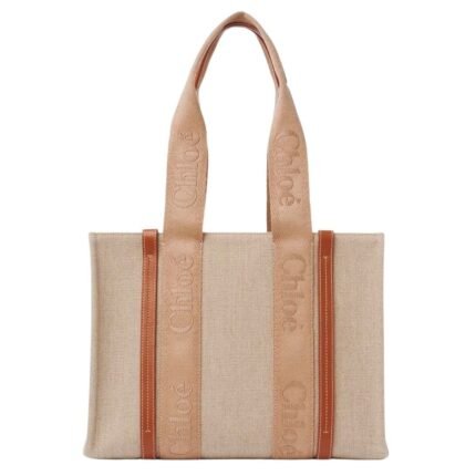 CHLOE MEDIUM WOODY TOTE BAG SOFT TAN