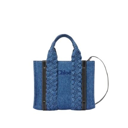 CHLOE SMALL WOODY TOTE BAG DENIM
