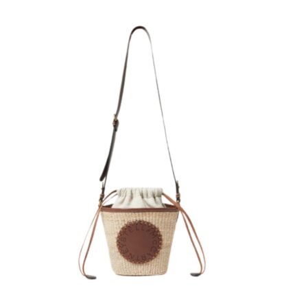 STELLA MCCARTNEY LOGO RAFFIA CROSSBODY BAG