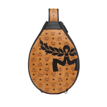 MCM TENNIS RACKET COVER IN MEGA LAUREL VISETOS COGNAC
