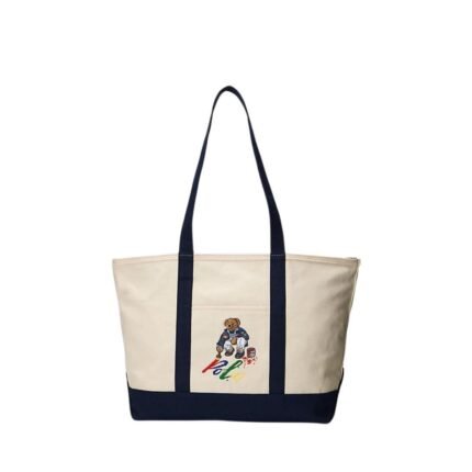 RALPH LAUREN POLO BEAR CANVAS TOTE