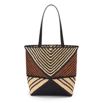 LOEWE PUZZLE FOLD TOTE BAG IN RAFFIA