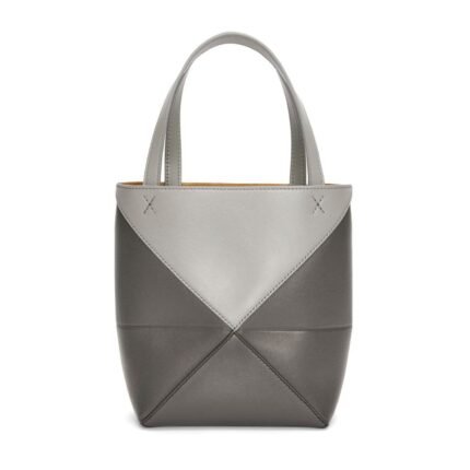 LOEWE PUZZLE FOLD TOTE MINI BAG IN SHINY CALFSKIN