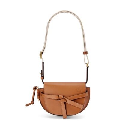 LOEWE GATE DUAL MINI BAG IN SOFT CALFSKIN AND JACQUARD