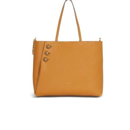 BALMAIN EMBLÈME HANDBAG IN GRAINED LEATHER