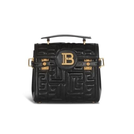 BALMAIN B-BUZZ 23 QUILTED LEATHER BAG