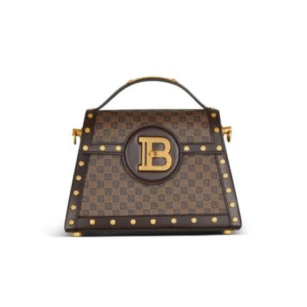 BALMAIN B-BUZZ DYNASTY BAG IN MINI MONOGRAM CANVAS