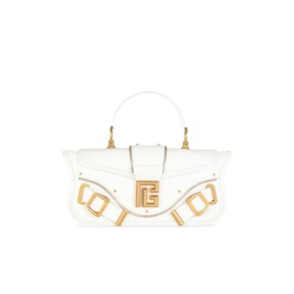 BALMAIN BLAZE CLUTCH BAG IN CROCODILE EFFECT-EMBOSSED LEATHER