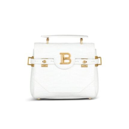BALMAIN B-BUZZ 23 BAG IN CROCODILE EFFECT-EMBOSSED LEATHER