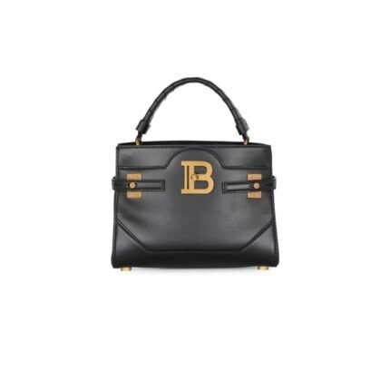 BALMAIN B-BUZZ 22 TOP HANDLE LEATHER BAG